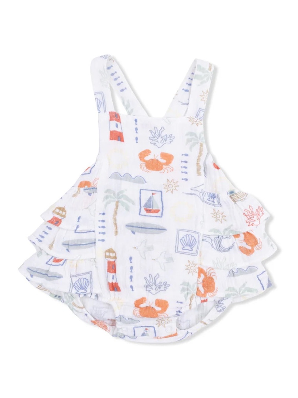 Angel Dear Club Mediterranean Ruffle Sunsuit Romper 0-3 3-6 6-12 12-18 18-24